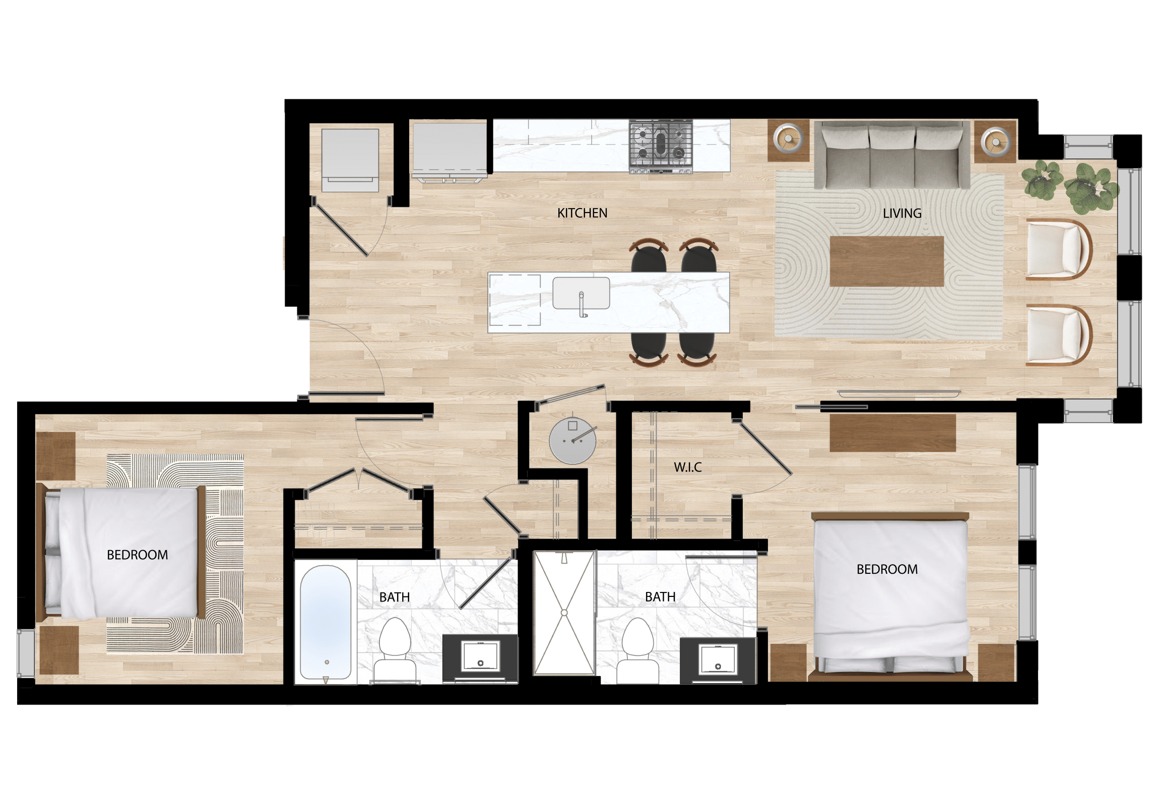 Layout 4: 2 Beds, 2 Baths